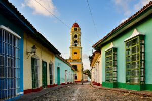 A colorful street in Cuba